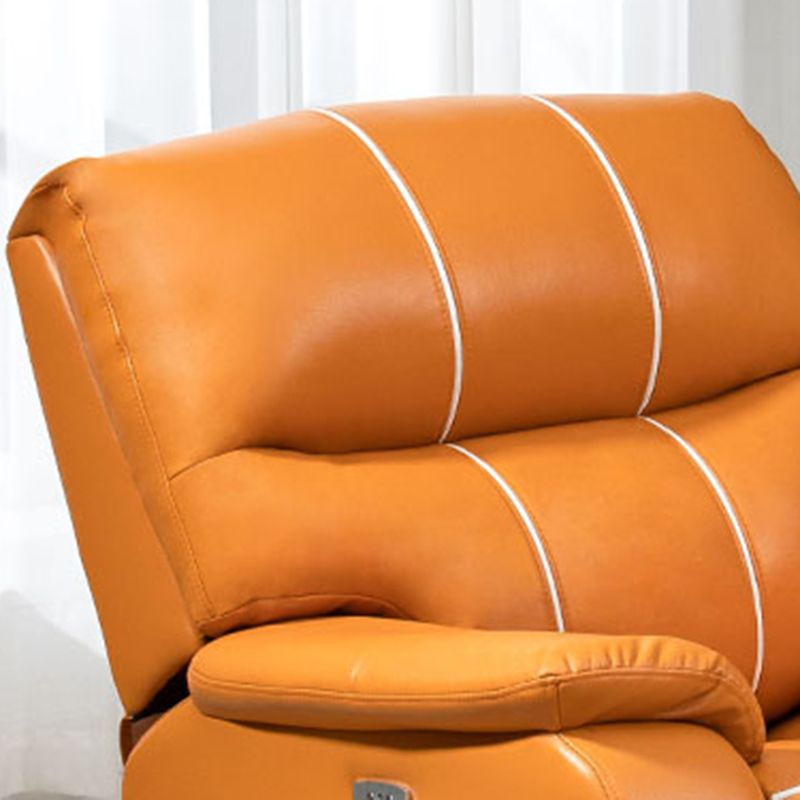 Swivel Rocker Standard Recliner Solid Color Leather Recliner Chair