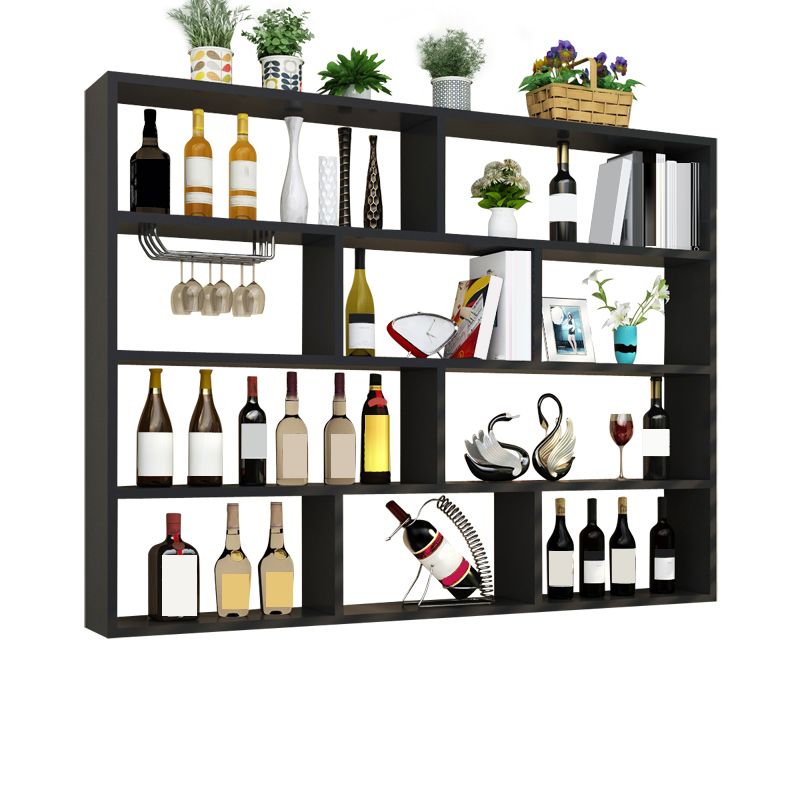 Manufactured Wood Bottle Holder Modern Style Wall Mounted with Shelf