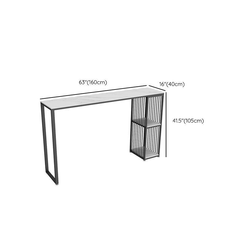 Modern Style Rectangle Stone Bar Height Pub Table for Living Room