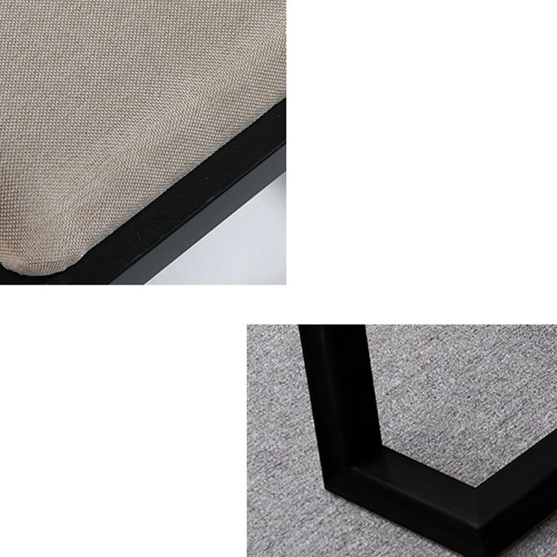 Contemporary Upholstered Bench Home Rectangle Seating Bench with Black Legs