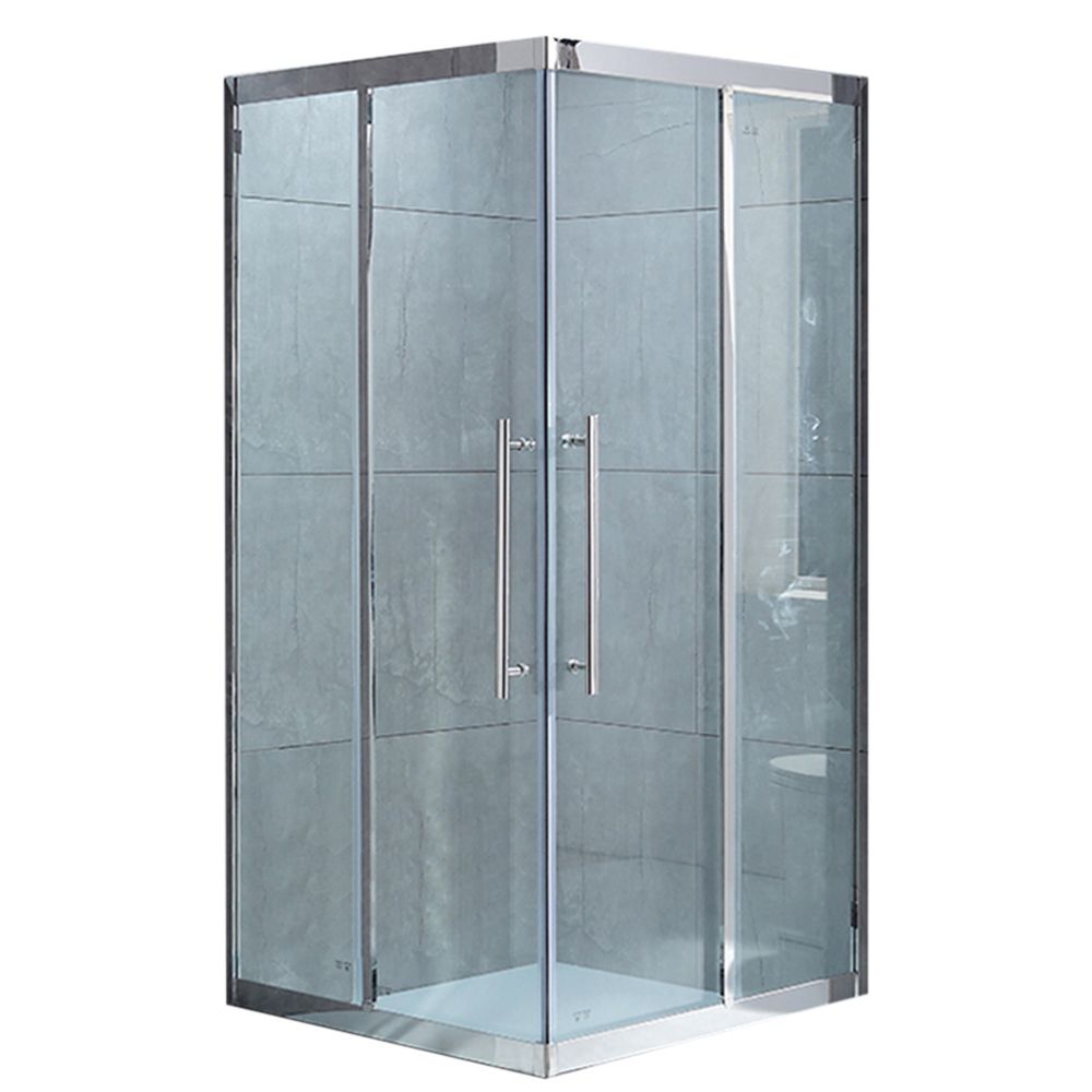 Double Sliding Corner Shower Enclosure Framed Tempered Glass Shower Enclosure