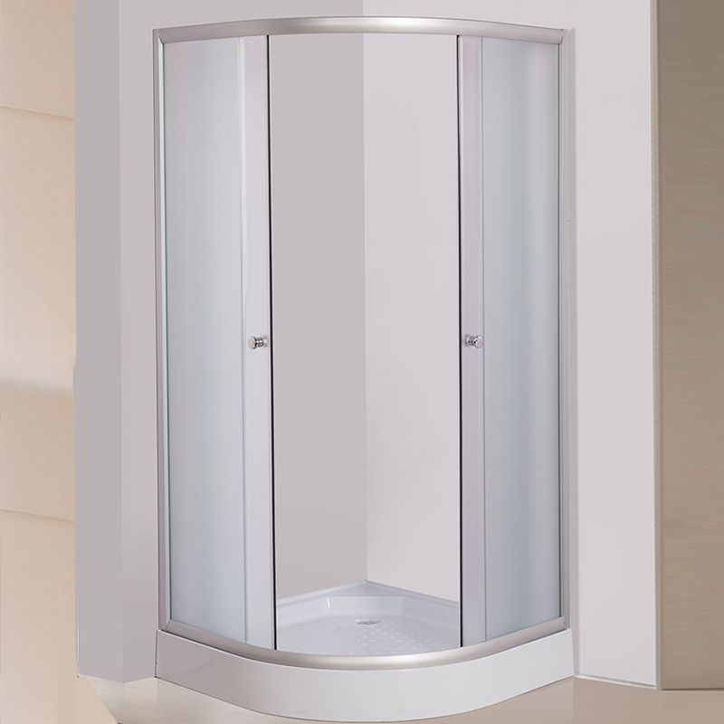 Tempered Glass Shower Enclosure Corner Round Clear Glass Shower Kit