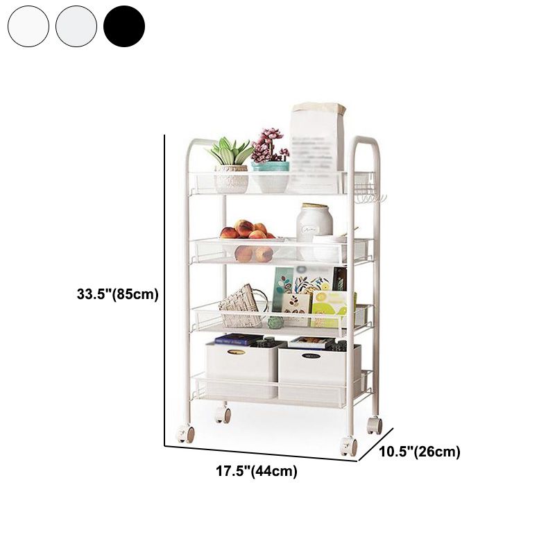 Industrial Metal Etagere Bookshelf Vertical Open Bookcase with Caster Wheels