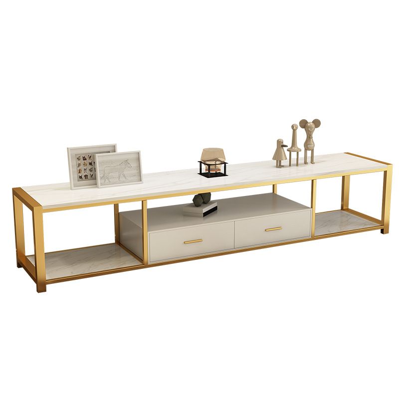 Glam Media Console Open Storage TV Stand Console for Living Room