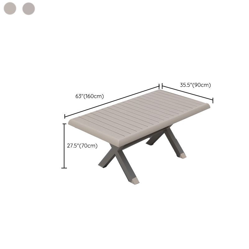 Gray Water Resistant Patio Table Contemporary UV Resistant Dining Table