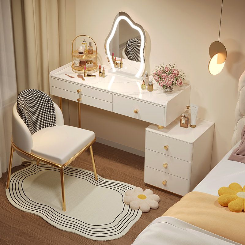 Scandinavian Bedroom Makeup Vanity Desk Wood Vanity Dressing Table with Drawer