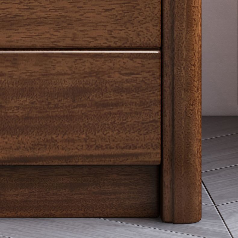 Modern Accent Table Nightstand Walnut Nightstand with Drawers