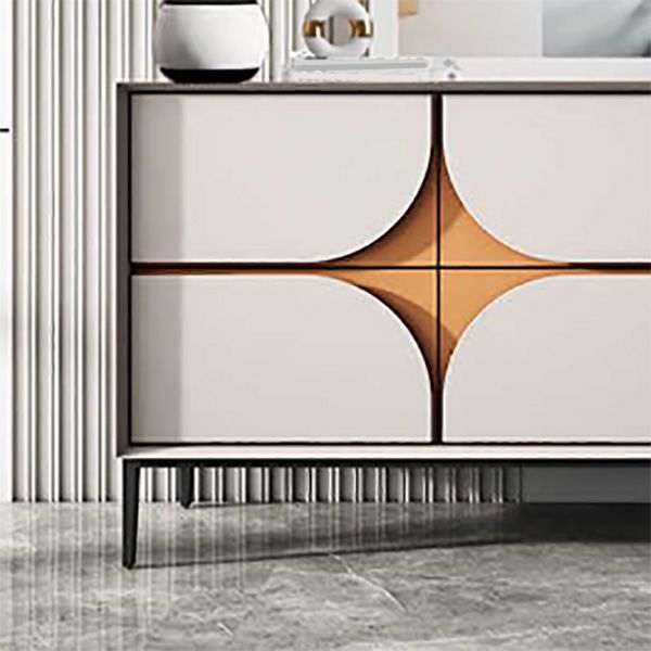 Glam Style Credenza Wood Side Board with Drawers and Cabinets