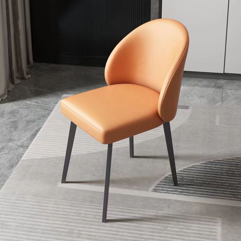 Contemporary Style Chair Dining Armless Chairs for Kitchen with Metal Legs