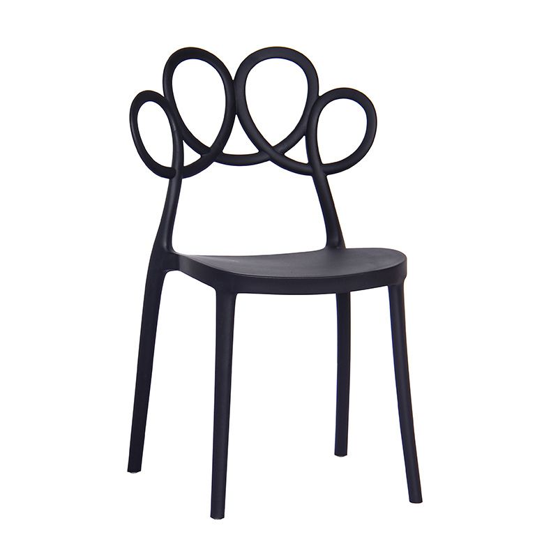 Minimalist Plastic Dining Armless Chair Open Back Dining Side Chair