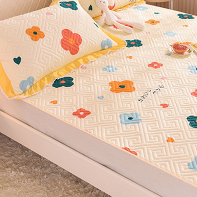 Quilted Bed Sheet Cotton Cartoon Decoration Soft Breathable Bed Sheet Set