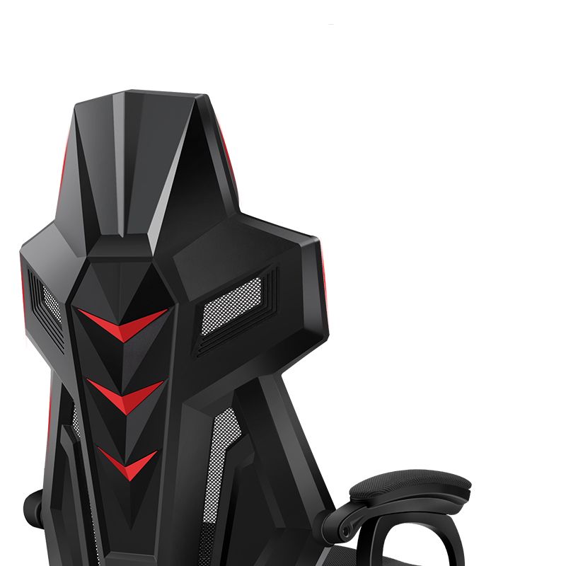 Black Nylon Frame Modern Gaming Chair Swivel Computer Desk Chair with Padded Arms