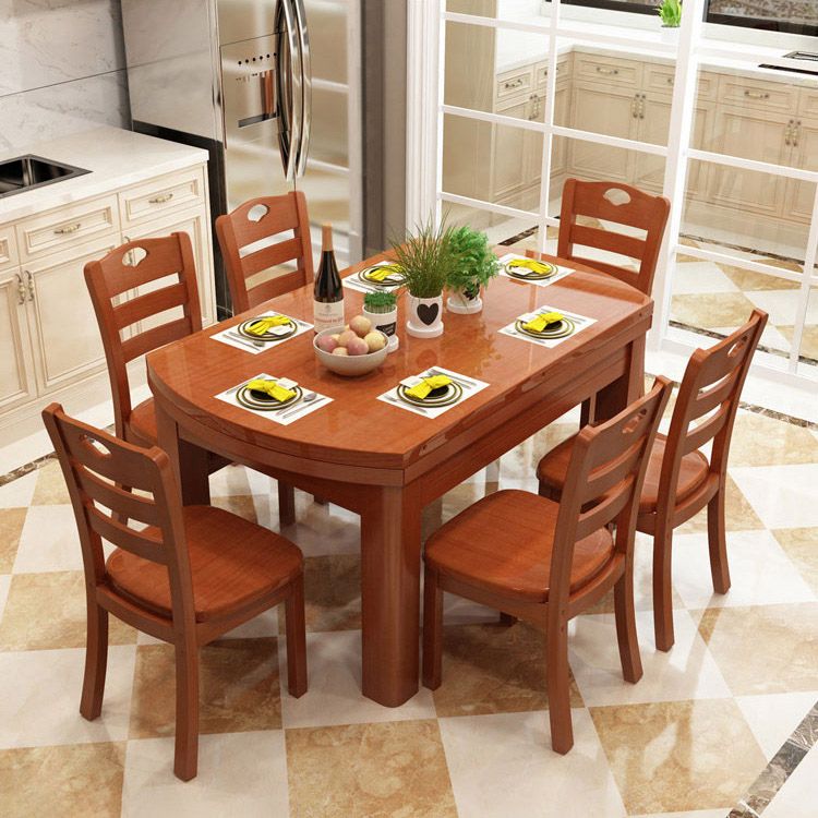 Dining Room Dinner Table 4 Legs Rubberwood Round Dining Table