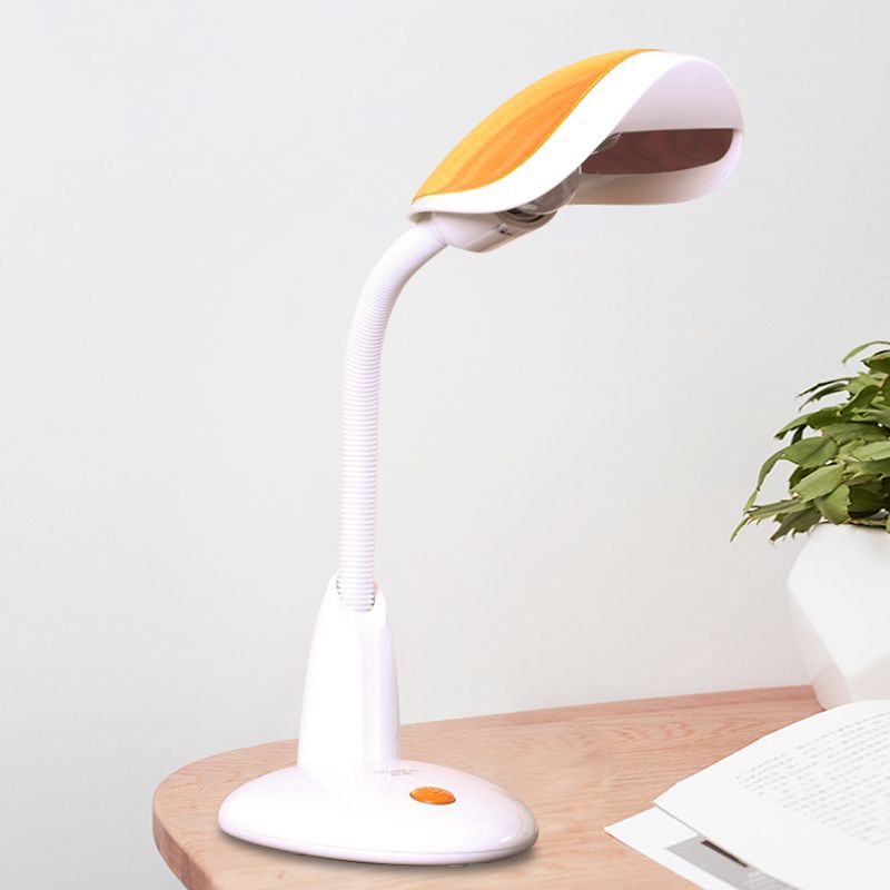 Shell Swing Arm Task Light Modern Metal Single Study Room Reading Book Light in White-Orange