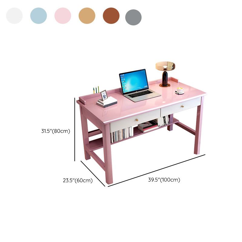 Writing Desk with Drawers Kids Desk 23.6" W Bedroom Solid Wood Kids Desk and Chair