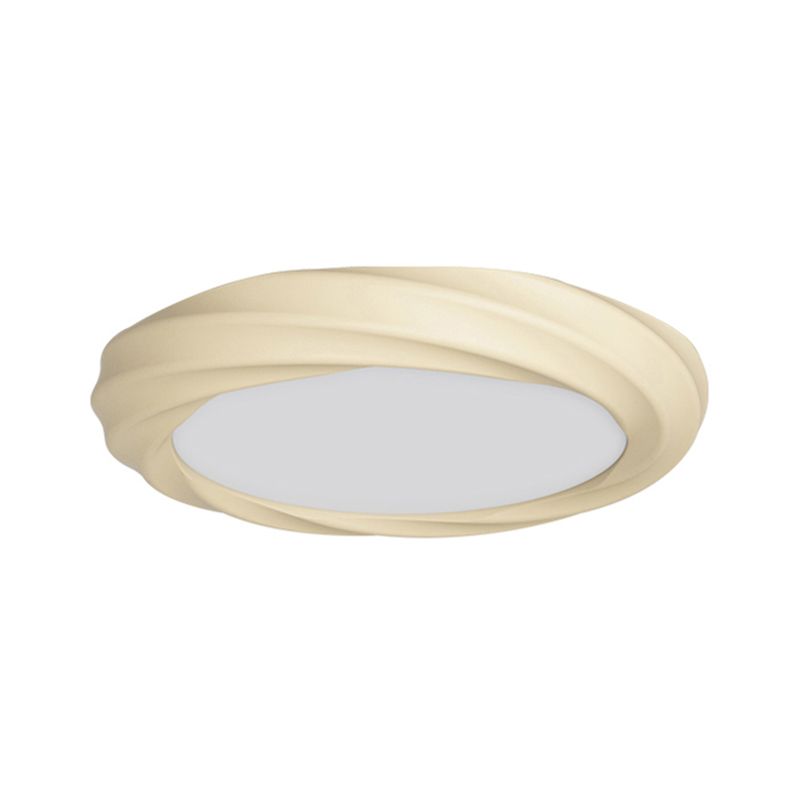 Nordic Style Round Flush Mount Ceiling Light Fixture with Resin for Bedroom