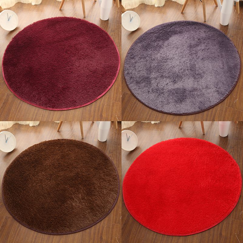 Multi Colored Comfort Rug Polypropylene Solid Color Carpet Non-Slip Backing Pet Friendly Washable Rug for Bedroom