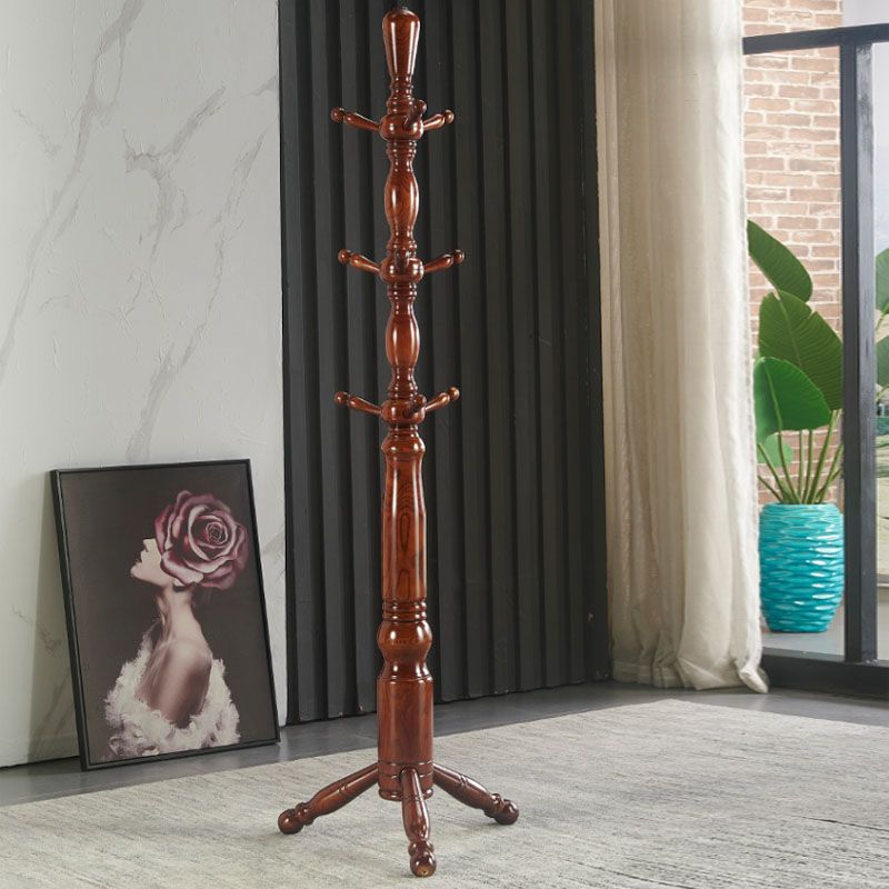 71"H Solid Wood Coat Rack European Style Hanger Ash Wood Modern Hall Tree