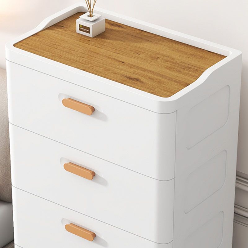 Plastic Scandinavian Kids Nightstand Chest Nursery Dresser with 5 Drawers