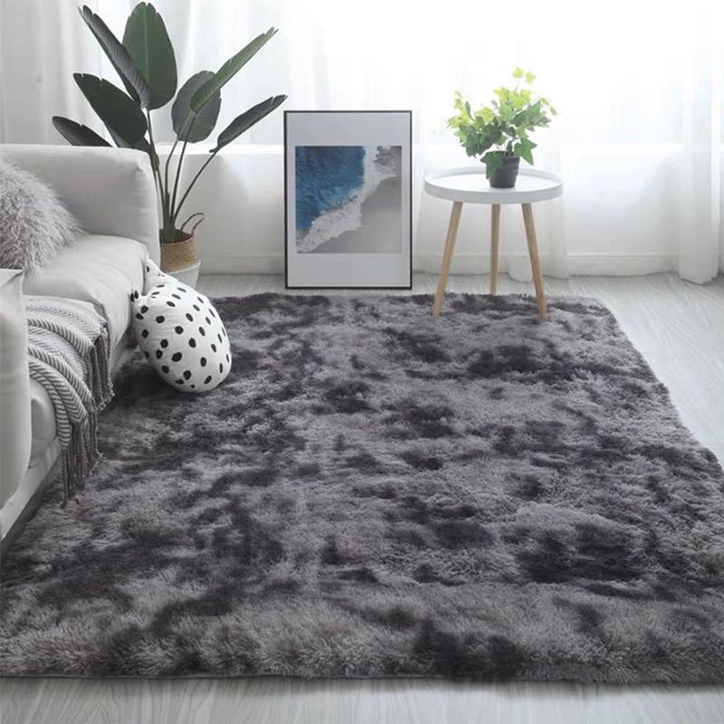 Light Gray Casual Rug Polyester Tie-dye Rug Washable Rug for Home Decor