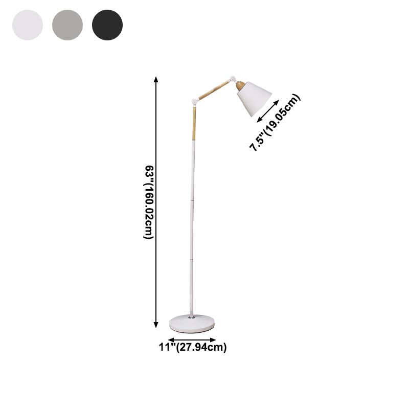 1 Light Cone Floor Lamp Modernism Metal Standard Lamps for Living Room