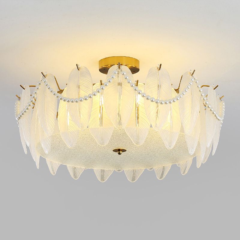 Modern Glass Ceiling Light Creative Flush Mount Light Fixture for Bedroom