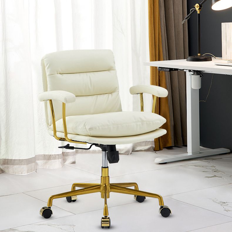 Modern Fixed Arms Desk Chair Height-adjustable Ergonomic Office Chair