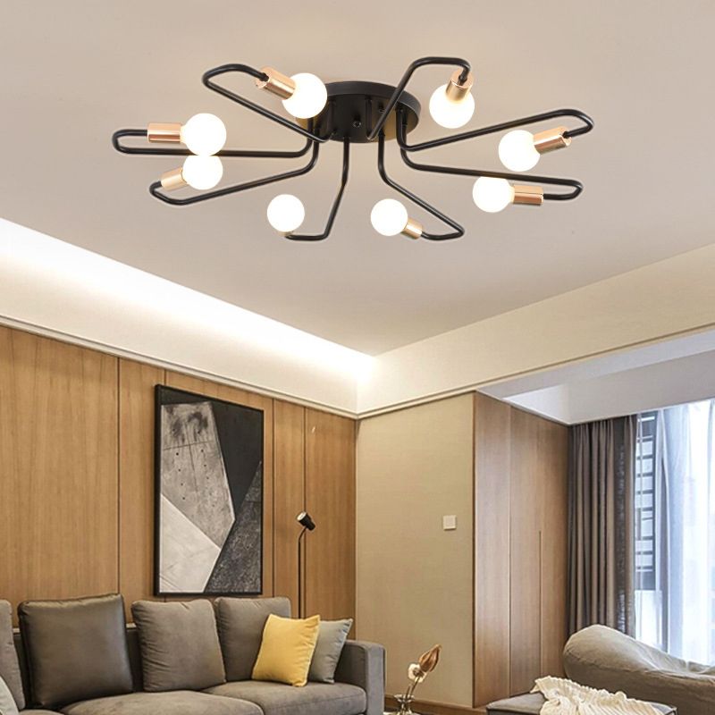 6/8-Light Modern Golden/Black/White Flush Mount Lighting LED Ceiling Light