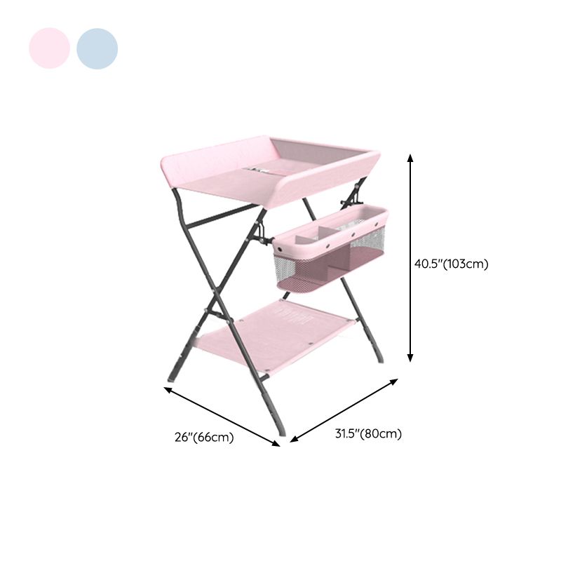 Flat Top Baby Changing Table Folding Changing Table with Safety Rails