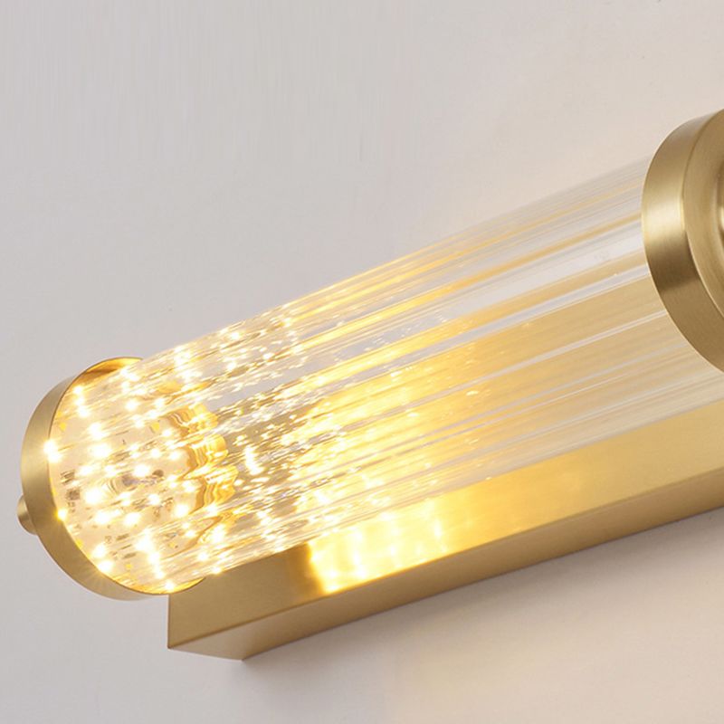 Metal Half Cylinder Wall Sconce Modern Style 1 Light Mirror Wall Lighting Fixture in Gold