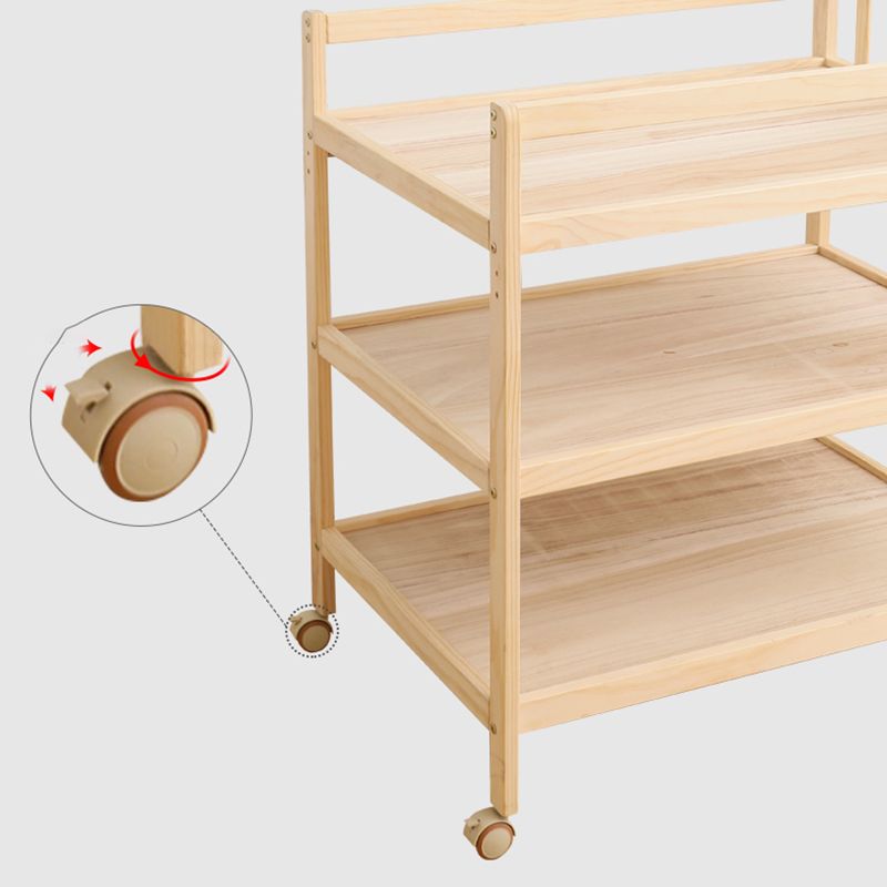 Pine Wooden Changing Table with Storage Shelf 2-in-1 Baby Changing Table