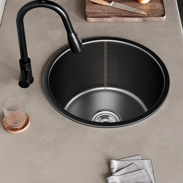 Contemporary Style Round Kitchen Sink Stainless Steel Kitchen Sink