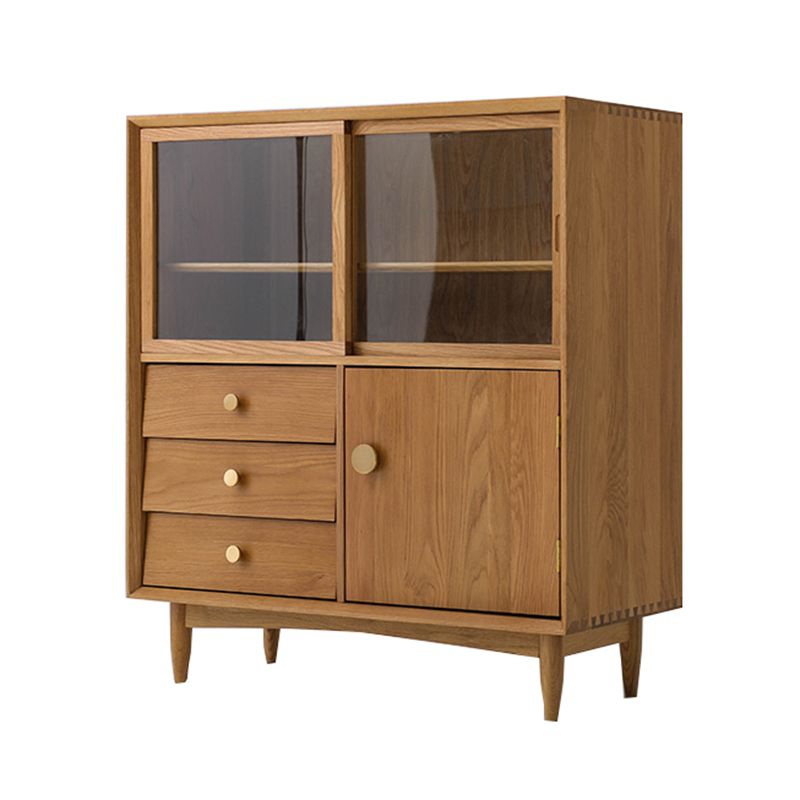 Contemporary Sideboard Cabinet Solid Wood Sideboard Table with Drawers for Dining Room