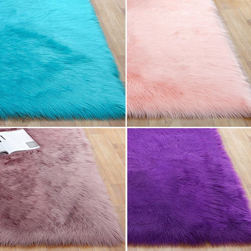 Soft Contemporary Solid Area Rug Casual Shag Indoor Carpet Polypropylene Friendly Washable Rug for Home Decoration