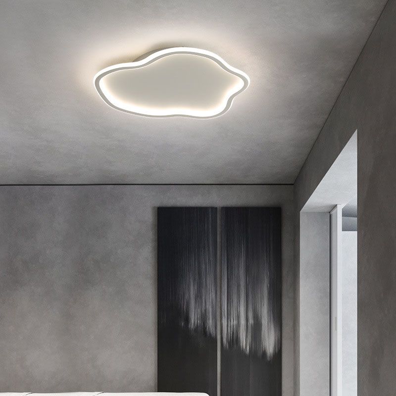 Single Black/White Modern Flush Mount Lighting Unique Ceiling Light for Bedroom