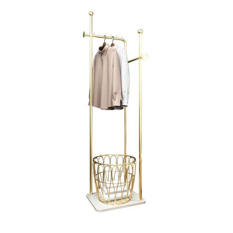 Modern Entryway Kit with Hooks Basket Modern Metal Coat Rack