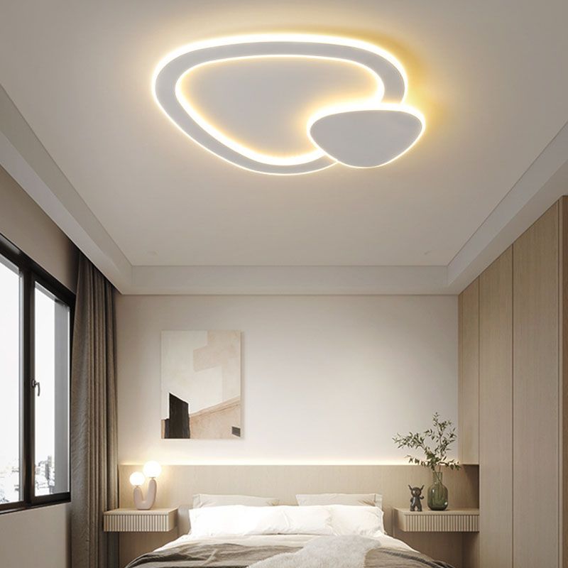 White Conical LED Ceiling Light in Modern Creative Style Acrylic Flush Mount for Bedroom