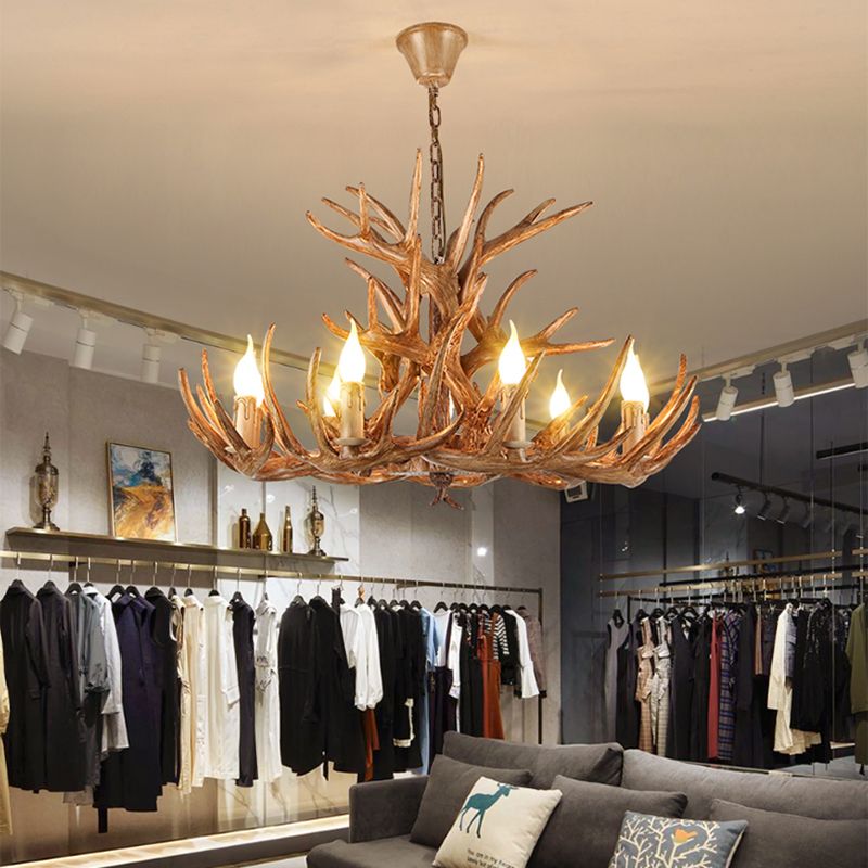 American Chandelier Resin Antler Shape Chandelier Pendant for Restaurant