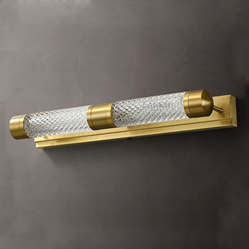 Metal Linear Mirror Wall Light Modern Multi Lights Wall Light Fixture in Brass