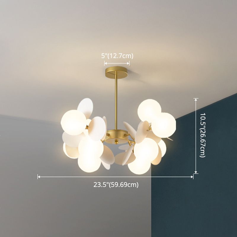 Balloon Hanging Light Fixtures Cartoon Metallic Drop Pendant with Glass Shade for Bedroom