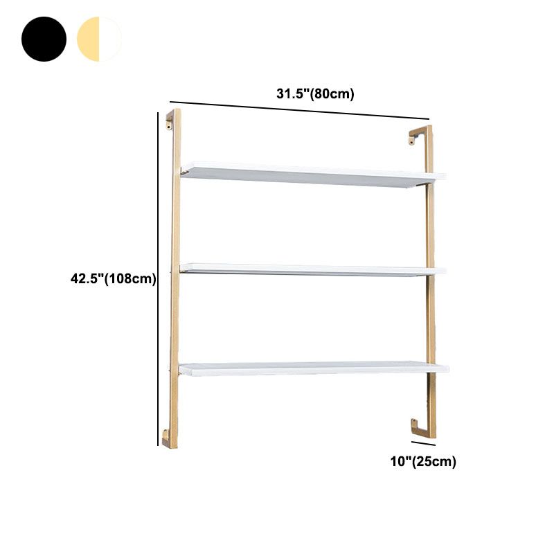 Libreria di unità murale industriale telaio metallico scaffale in legno massiccio