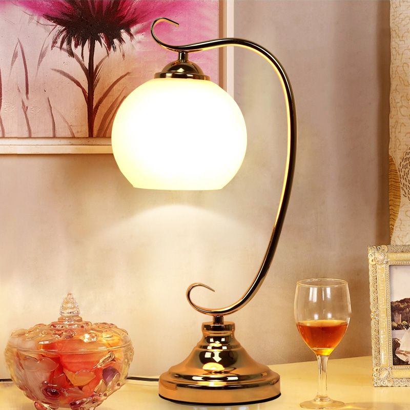 Modern Style Dome Night Table Lamp Glass One Light Nightstand Lamp