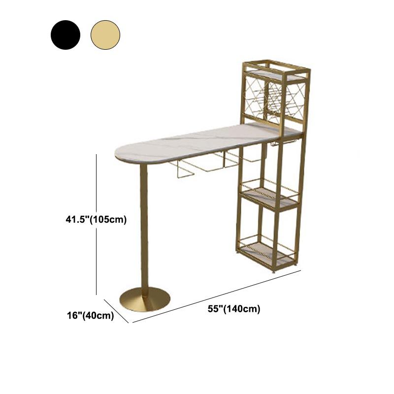 Modern Stone Bar Wine Table Wine Rack Bar Height Double Pedestal Cocktail Table