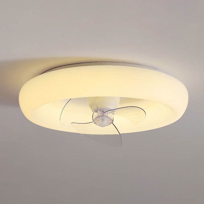 Modernism White Single Ceiling Fan Lamp LED Ceiling Fan Light with Acrylic