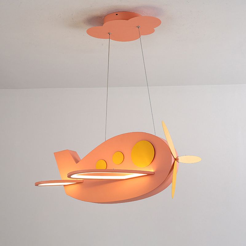Vliegtuigvormige babykamer kroonluchter metalen LED cartoon plafond suspensielamp