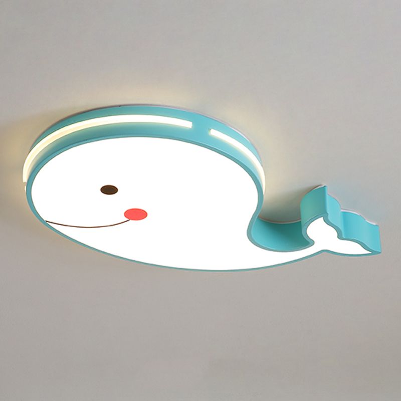 Metal Unique Shape Flush Ceiling Light Kid Style 1-Light Flush Ceiling Light Fixtures