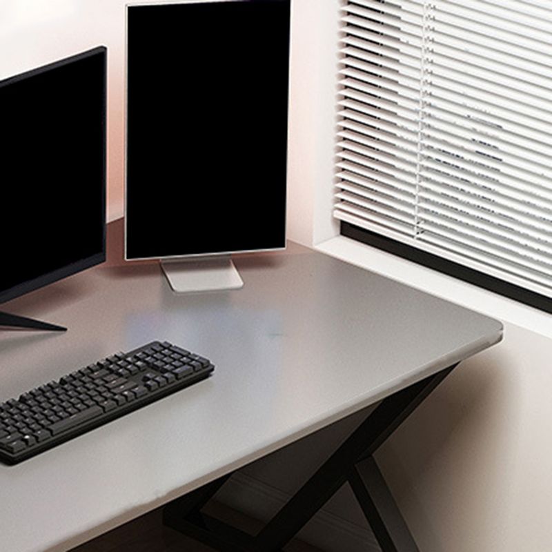 Contemporary Computer Desk Antique Finish Wooden Writing Desk with Metal Legs