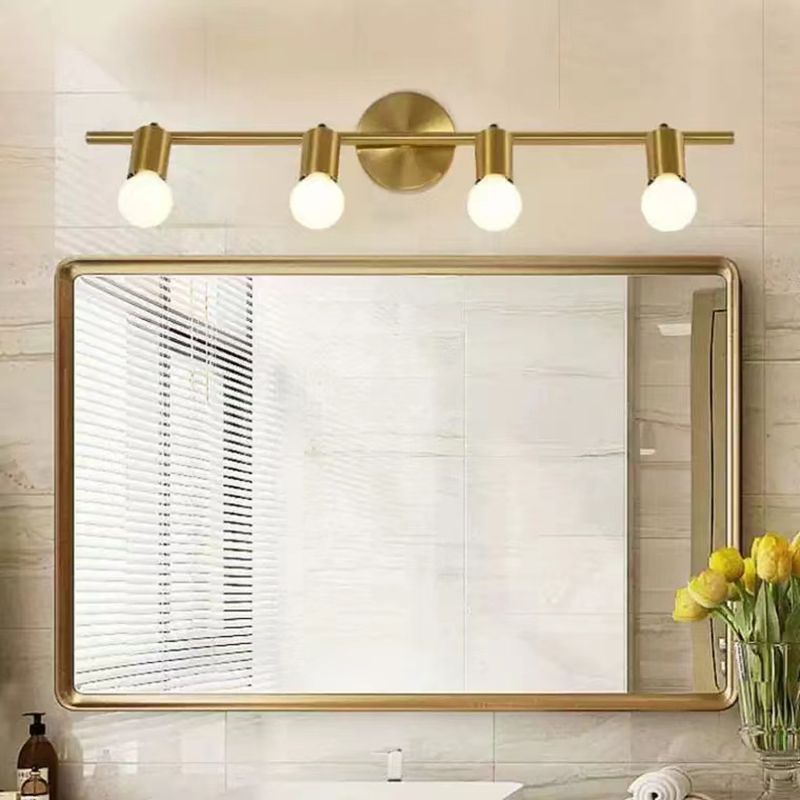 2/3/4-Light Bath Vanity Lighting Golden Metal Light for Bathroom