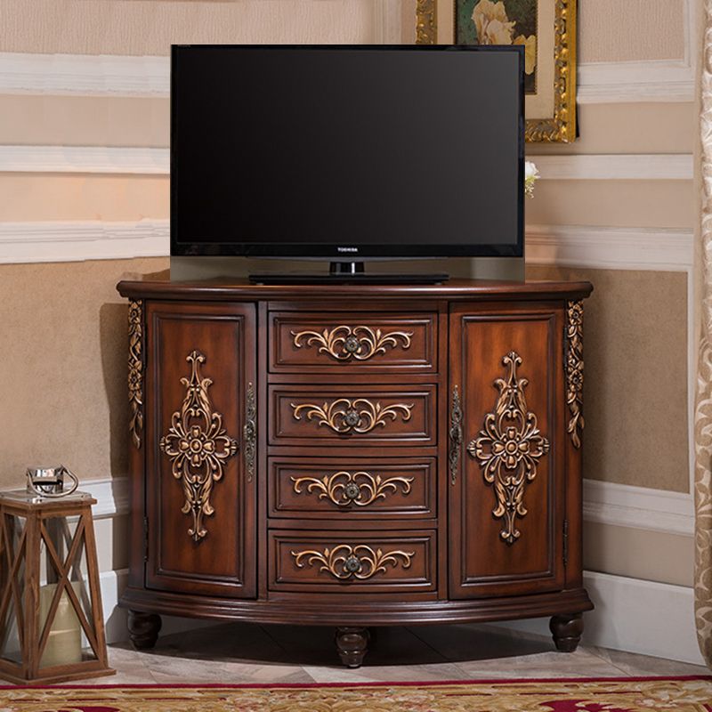 Wooden TV Cabinet Modern Style Home Simple Corner TV Stand Console