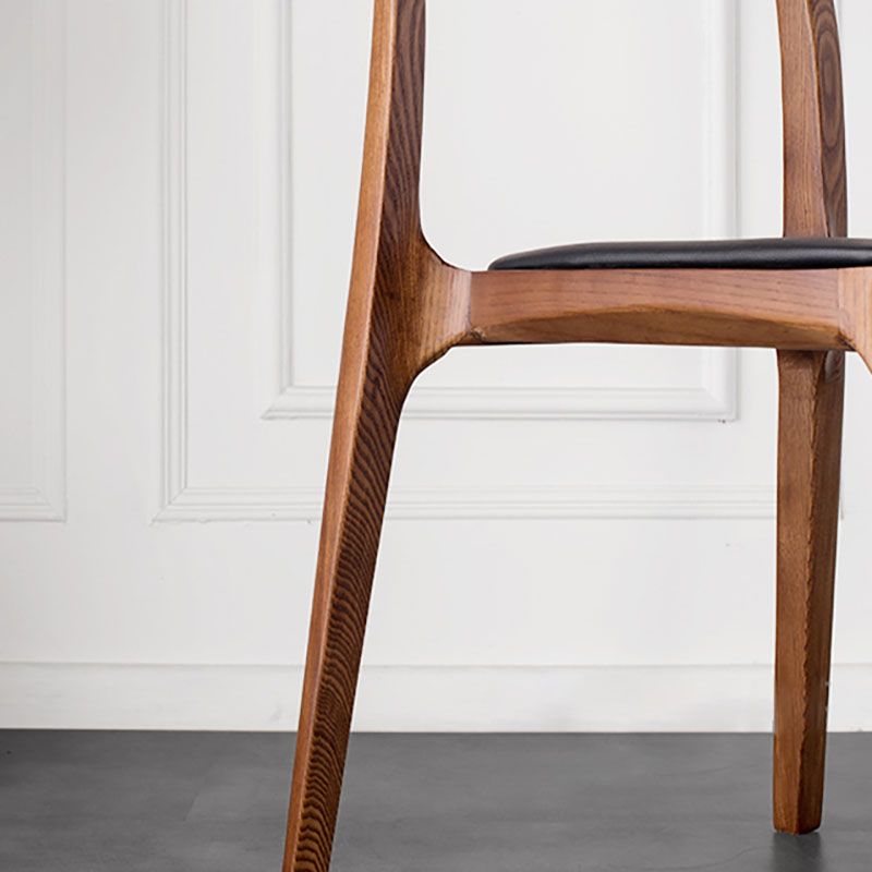 Industrial Design Open Back Dining Side Chair for Home Wood Legs Armless Side Chairs